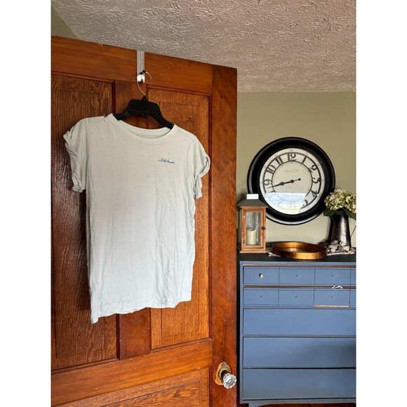 Lululemon Lightweight Embroidered Crew Short Sleeve T-Shirt Baby Blue Size M GUC - Picture 1 of 5